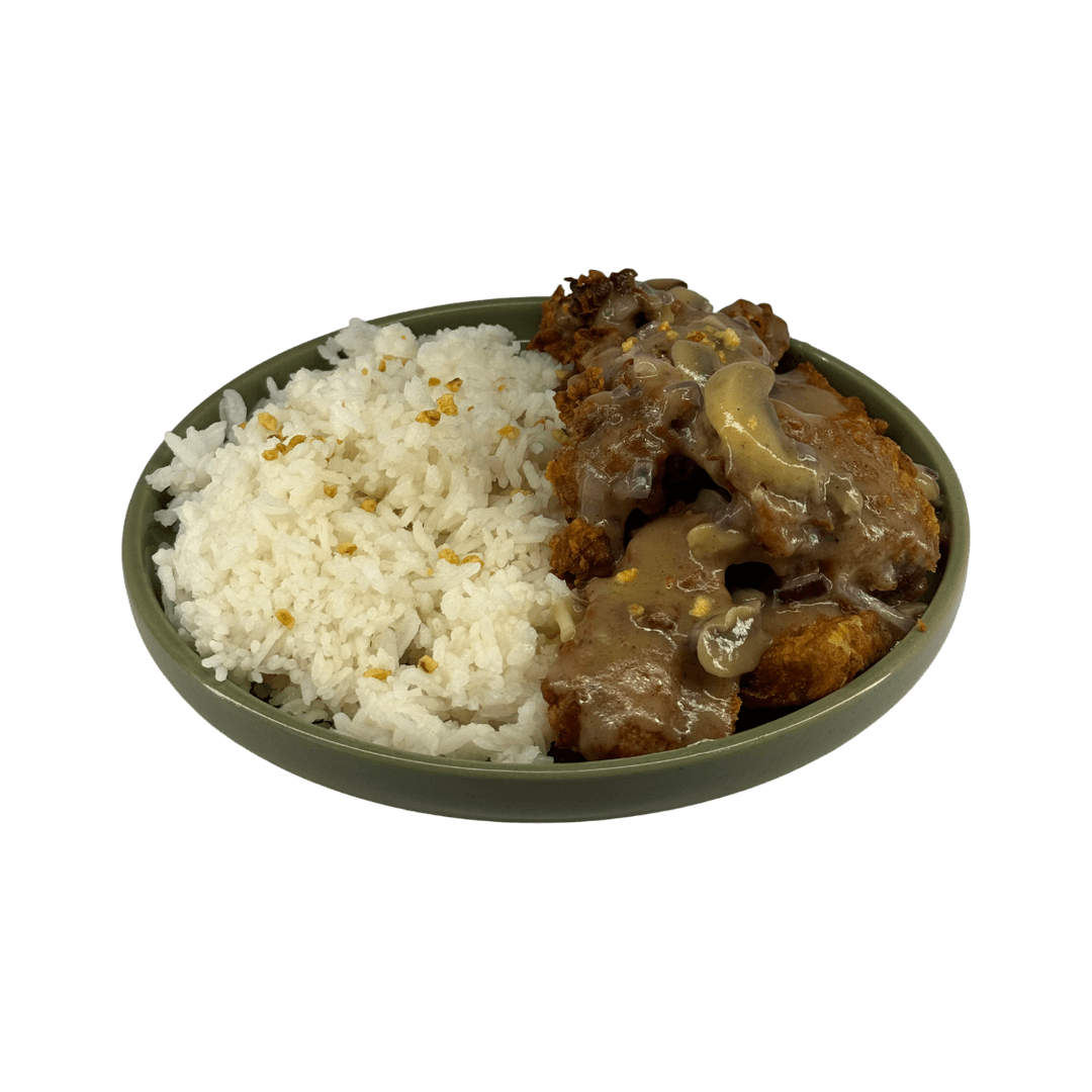 Pork Belly with Mushroom Gravy